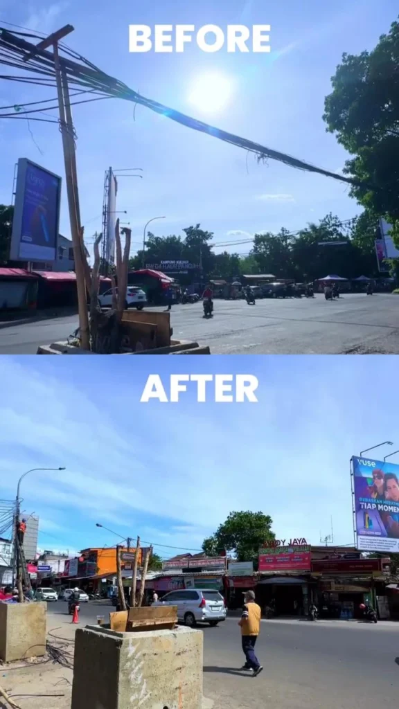 Diskominfo Bandung Tertibkan Kabel Udara di Jalan Dipatiukur dan Teuku Umar
