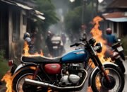 Gagal Bobol Rumah, Motor 3 Remaja Dibakar Warga