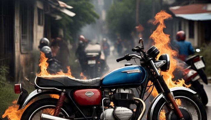 Gagal Bobol Rumah, Motor 3 Remaja Dibakar Warga