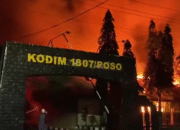 Nahas! Kodim 1307 Poso Terbakar, Diduga Akibat Korsleting Listrik