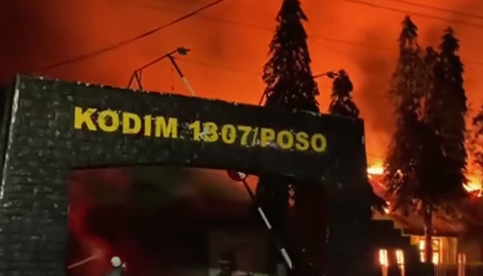Nahas! Kodim 1307 Poso Terbakar, Diduga Akibat Korsleting Listrik