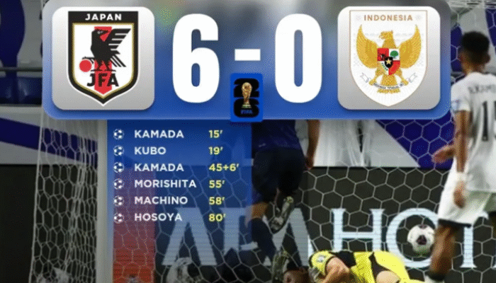 Indonesia Dibantai Jepang 0-6, Tutup Ronde 3 dengan Kekalahan