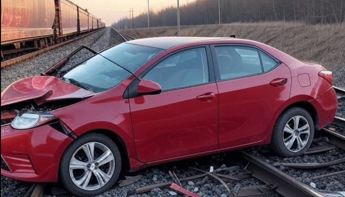 Mesin Mati di Perlintasan, Mobil Tertabrak KRL di Parung Panjang