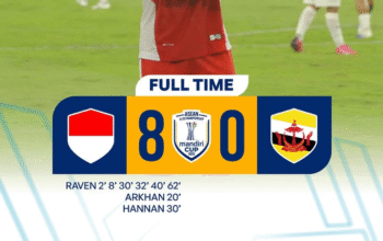 Timnas Indonesia Kalahkan Brunei 8-0, Jens Raven Ukir Double Hattrick