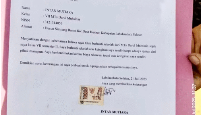 Siswi Putus Sekolah karena Tak Mampu Bayar Rekreasi, MTs Darul Muhsinin: Itu Hoaks