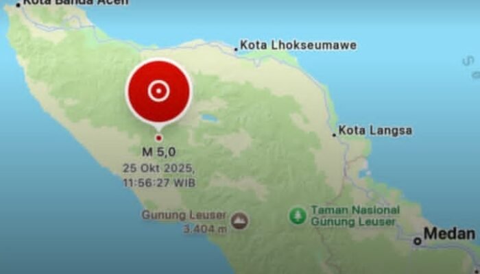 Aktivitas Sesar Besar Sumatera Picu Gempa Magnitudo 5 di Nagan Raya Aceh