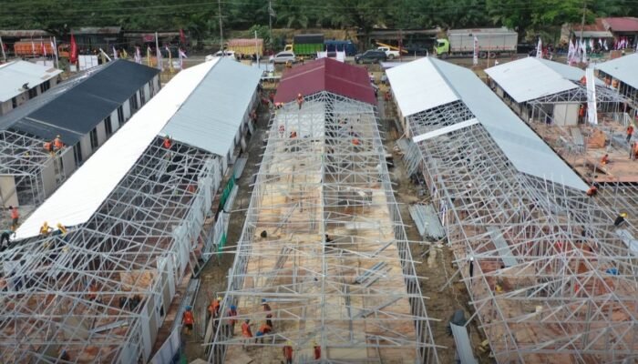 Pembangunan 600 Huntara di Aceh Tamiang Dikebut Sistem Kerja 24 Jam