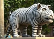 Patung Macan Putih di Kediri jadi Sorotan, Warganet Nilai Bentuk Tak Proporsional