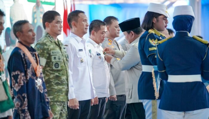 Haru! Bupati Karawang Terima Tanda Kehormatan Satya Lencana Wira Karya dari Presiden RI