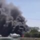 Geger! Gudang Limbah Tak Beroperasi di Purwasari Karawang Terbakar
