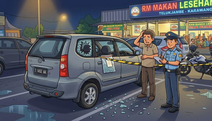 Mobil Dibobol Saat Ditinggal Makan, Laptop dan HP Raib di Telukjambe Karawang
