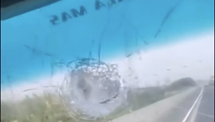 Viral! Bus Rombongan Aliansi Masyarakat Pati Bersatu Dilempar Batu di Tol Japek