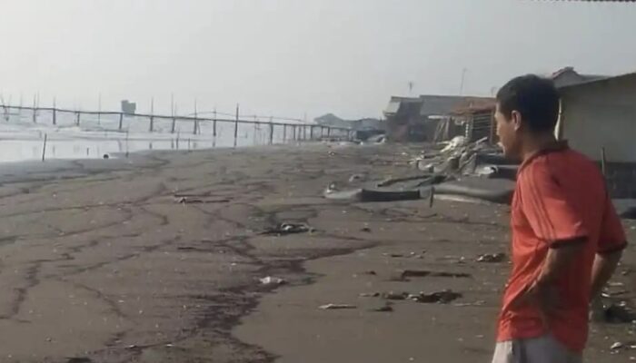 Geger! Ceceran Diduga Oil Spill Muncul di Pantai Cemara Jaya Karawang