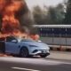 Diduga Alami Korsleting, Mobil Listrik BYD Terbakar di Tol Jakarta-Cikampek KM 70