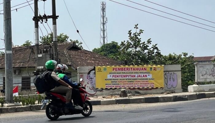 Rekonstruksi Dimulai, Arus Lalu Lintas di Interchange Karawang Barat Menyempit hingga Desember