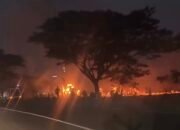 Lahan Kosong Dekat Tol Karawang Barat Terbakar, Asap Tebal Ganggu Pengendara