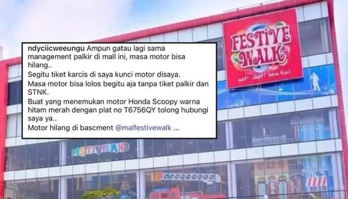 STNK dan Kunci Masih Dibawa Pemilik, Sebuah Motor Hilang dari Parkiran Festive Mall Karawang